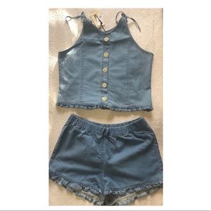 Denim Two-piece Short Set